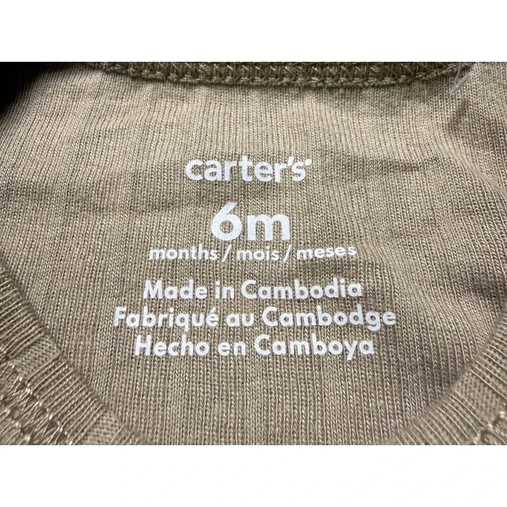 NWT Carter's 3-Piece Outfit Set Baby Girls 6 Months Taupe Long Sleeve Comfort